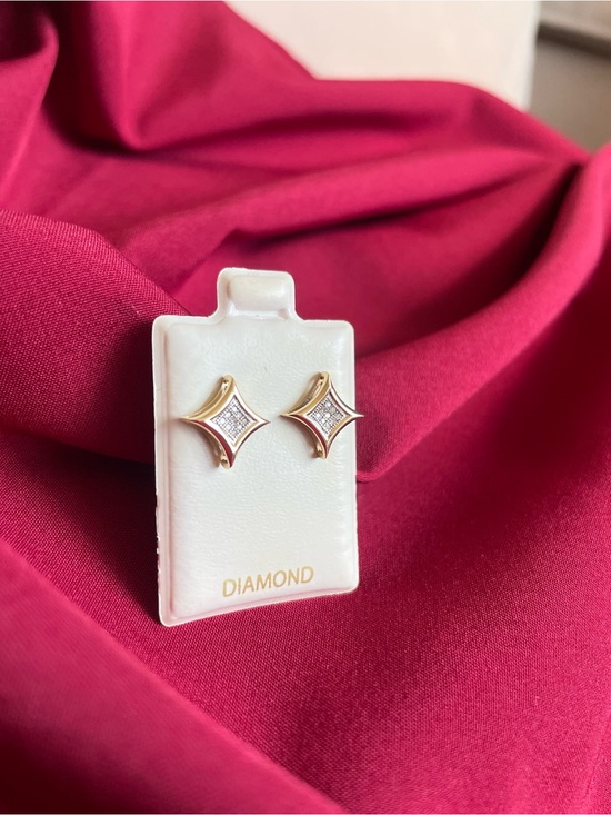 Mejuri Jewelry - 10k Gold Diamond Accent Starburst Earrings
